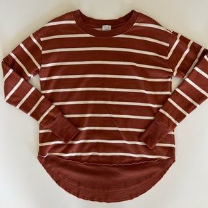 EVEREVE BROWN + WHITE STRIPED LONG SLEEVE